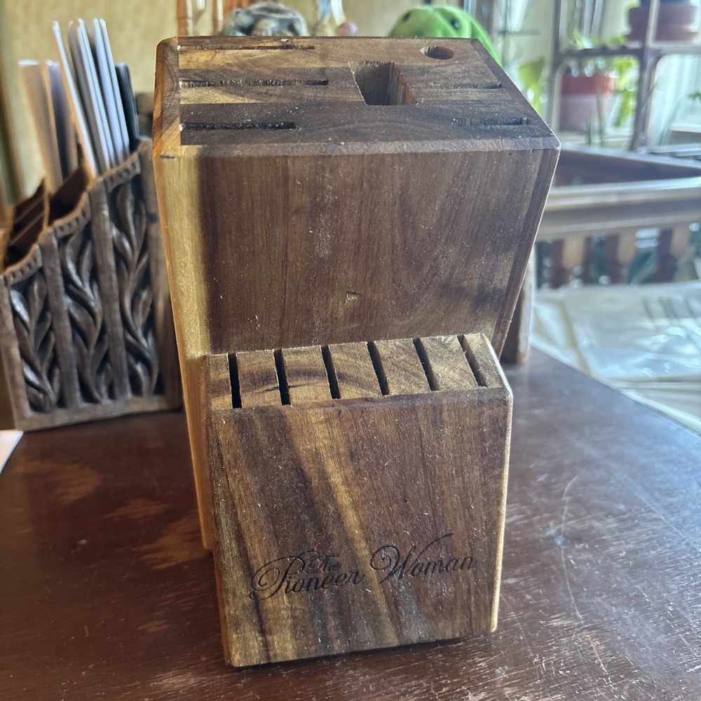 The Pioneer Woman Butcher Block Knife Rack Holder 13 Slots Block Only